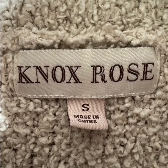 Knox Rose Sherpa Fleece Pullover Cream Quarter Zip Sweatshirt Women’s Small Cozy - Picture 3 of 11